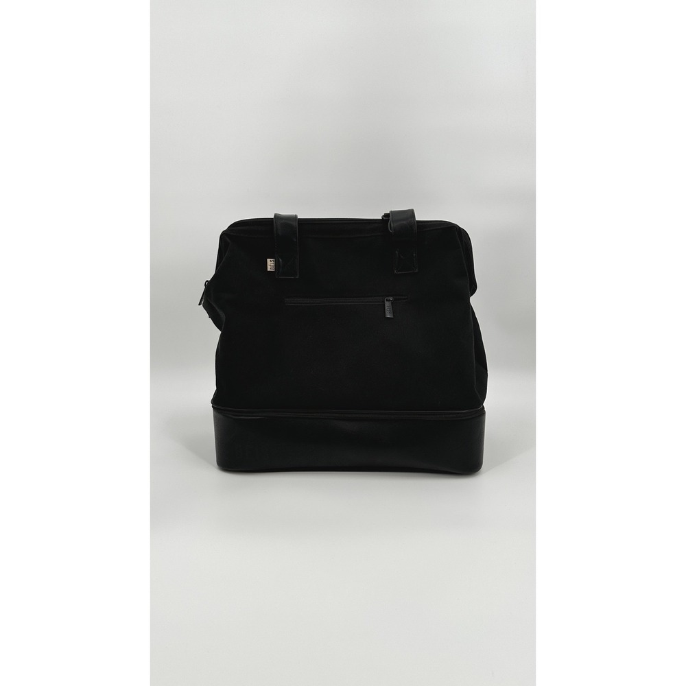 BEIS The Mini Weekender Convertible Bag Black Canvas Vegan Leather Travel Tote - Picture 3 of 9